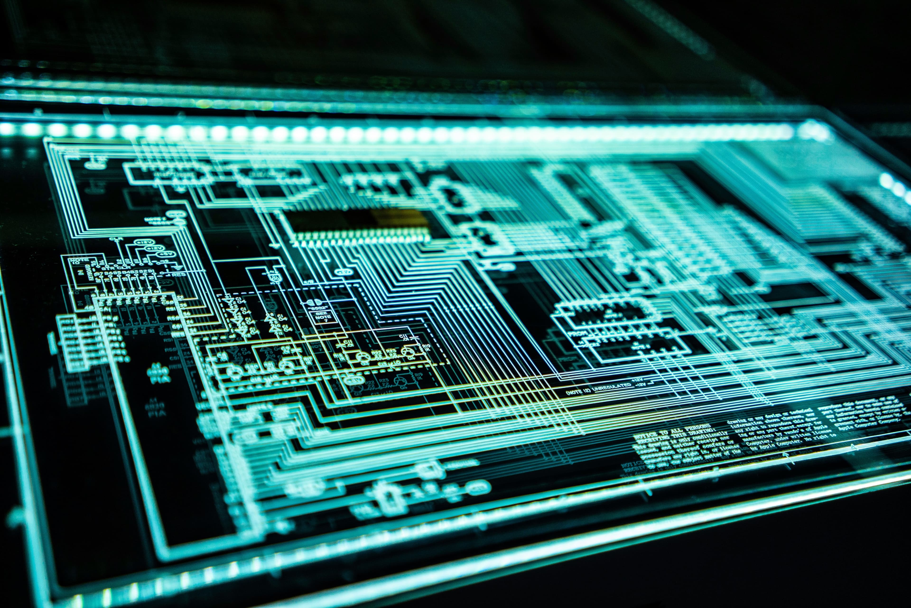Abstract circuitry representing digital security