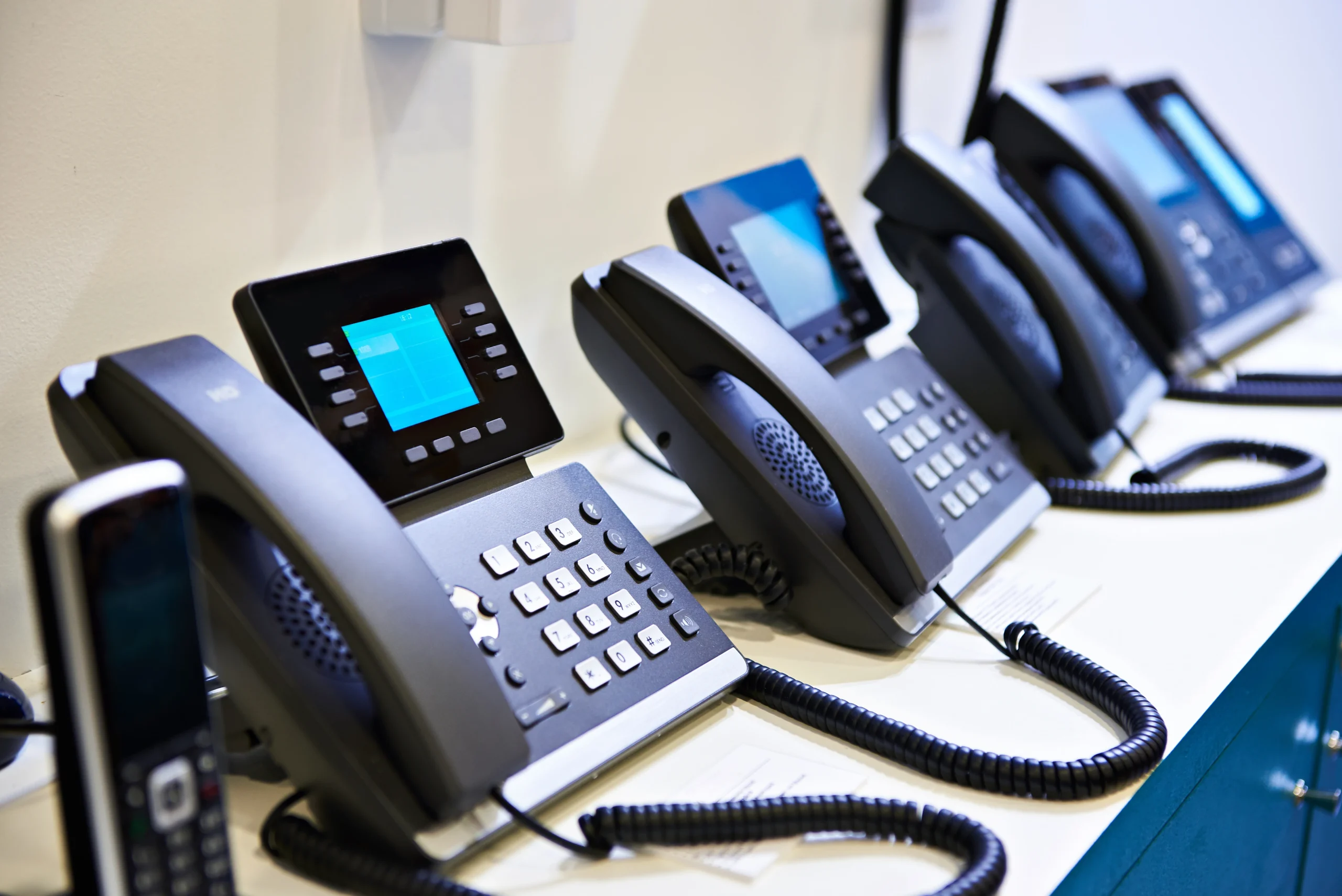 Business telephone handsets ready for deployment