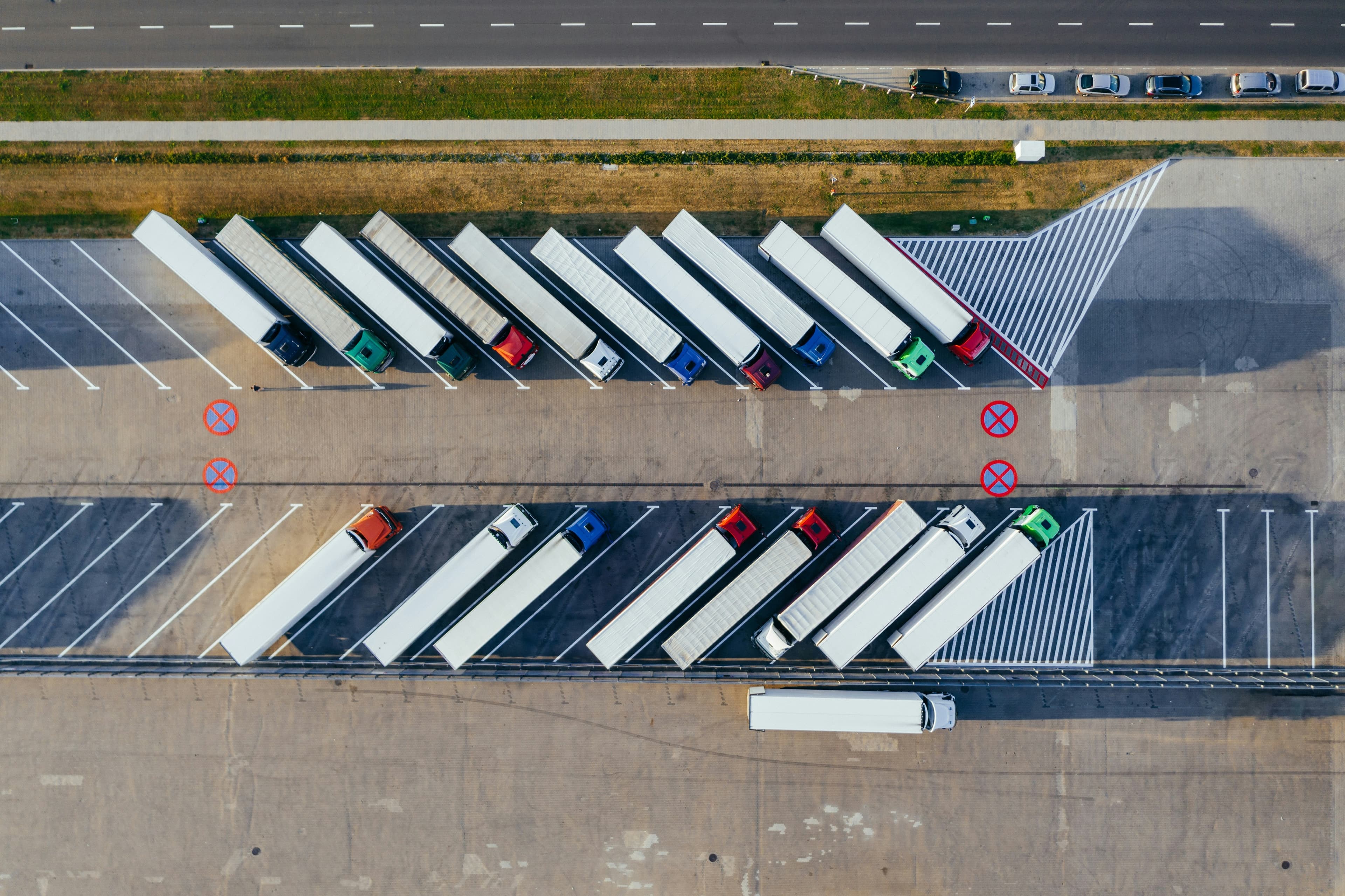 An aerial view of industrial and commercial premises